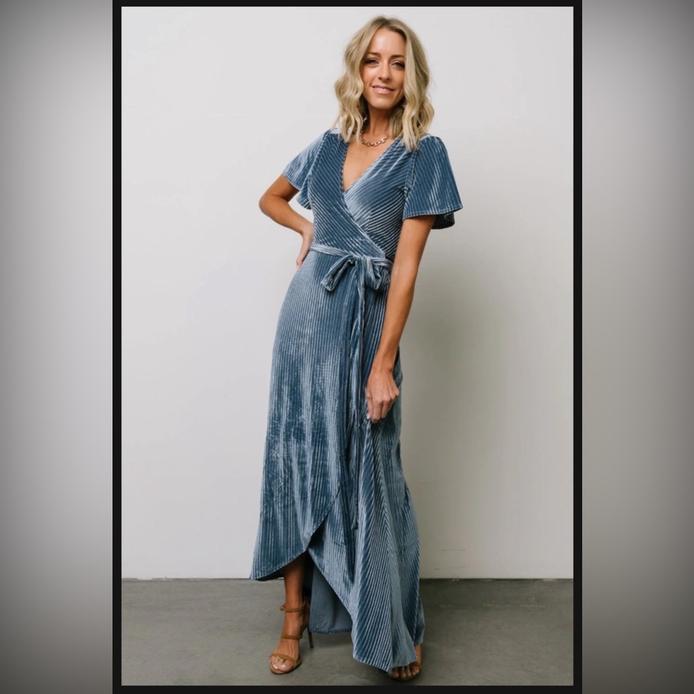 Baltic Born: Andi Ribbed Velvet Wrap Dress